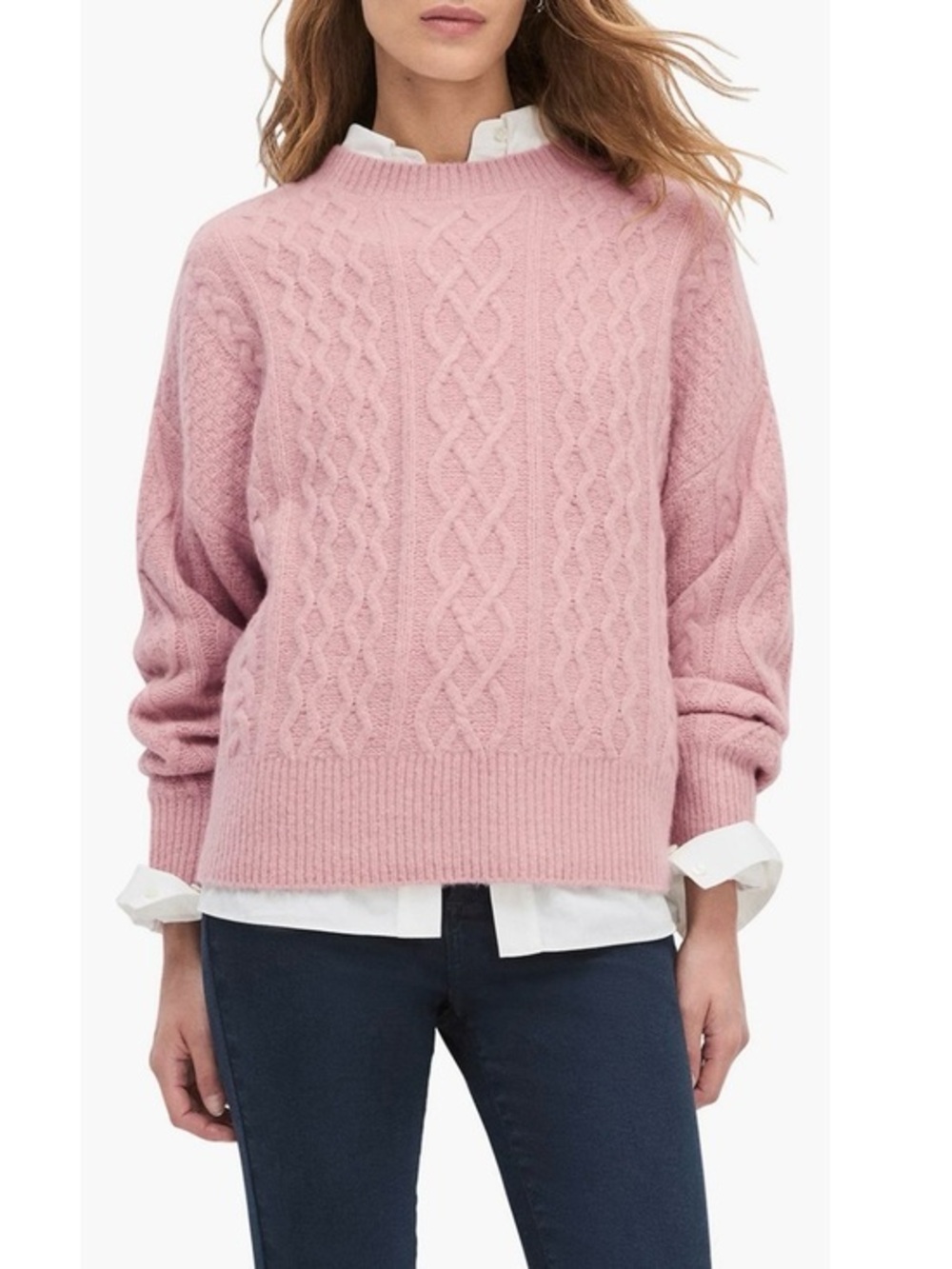 Favorite Daughter Oversize Merino Wool & Cashmere Blend Sweater Whimsical Rose